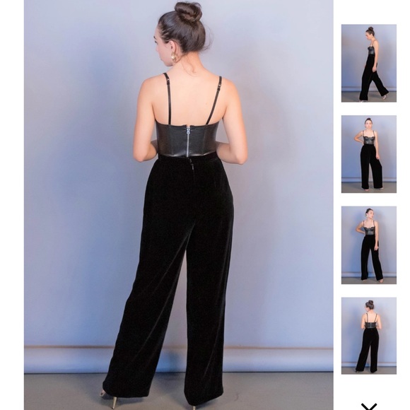 Vintage Classiques Entier black velvet wide leg lined pants M - Picture 2 of 14